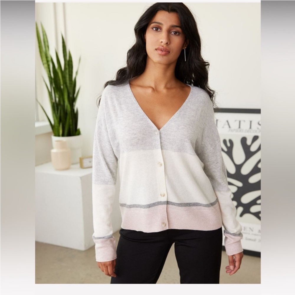 Reitmans Cashmere blend Cardigan Sweater Size Large Button Front V-Neck NWT